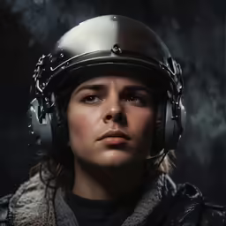 a young man in the process of wearing a helmet