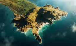 the island is a low lying structure on an ocean