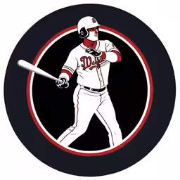 a baseball player holding a bat inside of a circle