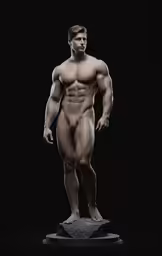 a man with a naked body is posing for a photo