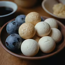 a plate full of different types of pastries
