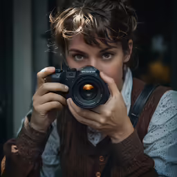 a woman taking a photo with a camera