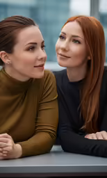 two women smile and pose for the camera