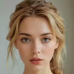 young blonde model with large blue eyes posing for a photo