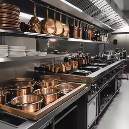 a kitchen filled with lots of cooking equipment
