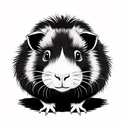 a drawing of an animal with black and white colors