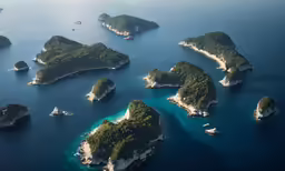 a group of small islands in the water