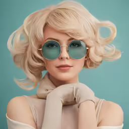 a woman wearing sunglasses and a turtle neck sweater