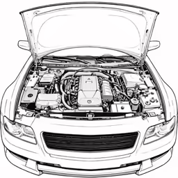 the engine compartment in an suv