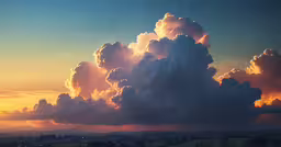 a lot of clouds at the sunset are flying by,a very colorful cloud covered in some sort of rain