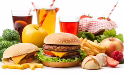 a table with sandwiches, sodas and chips