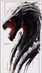 an image of a godzilla monster looking towards the camera