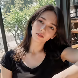 a close up of a person with a bench