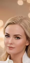 a beautiful woman with long blonde hair and blue eyes