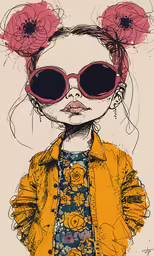 the drawing is created by children with different colored frames