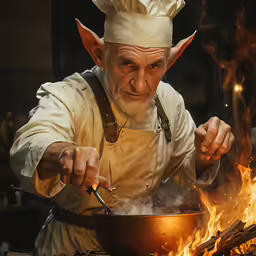 a man is cooking some food over a large pan