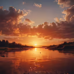 some boats floating in the water and some clouds