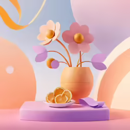oranges sit on top of a purple plate