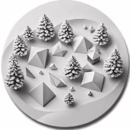 christmas trees are in front of a cake pan