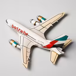 a model plane that is on display on the floor