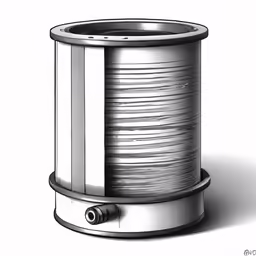 black and white drawing of an air filter