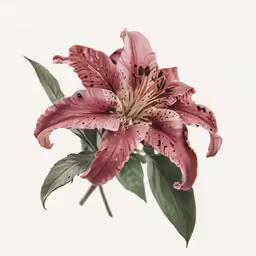 a large pink flower on top of a green plant