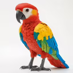 a colorful bird standing on the end of his hind legs