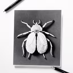 a large insect sitting on top of a card