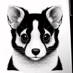an image of a puppy with a pencil drawing