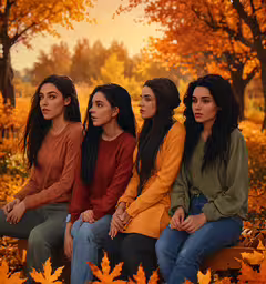 three beautiful women are sitting on a bench together,three women sitting in a row and all looking different