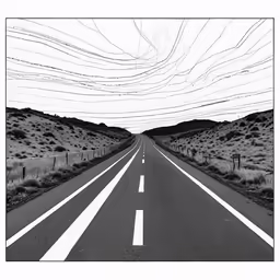 the empty highway in the middle of nowhere