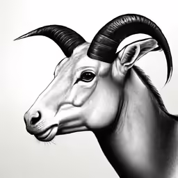 an animal with horns on its head