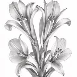 a drawing of some flowers in a vase
