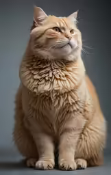the tan cat has many small hair colors