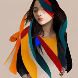 the woman has painted her face colorfully and posing