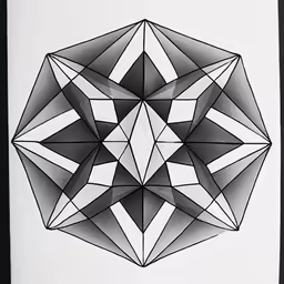 black and white photo with an artistic pattern that resembles a star