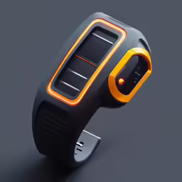 the futuristic watch is designed with bright colors