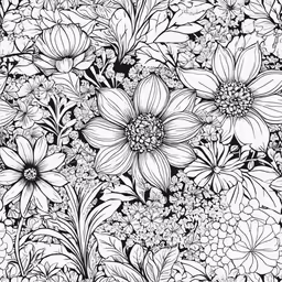 an adult coloring book featuring flowers