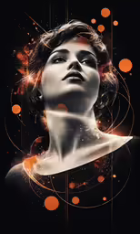 a woman with bright circles and lines in her face