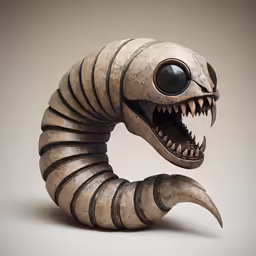 an artistic, paper sculpture of a shark, it looks like a worm