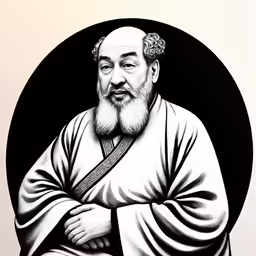 an image of an old man with a beard and white robe