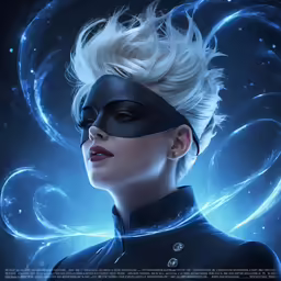 woman with eye mask and sci - fi filth on her face