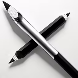 a black and silver pen on a table