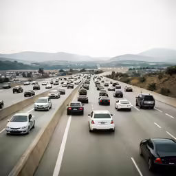 a large number of cars are on the highway