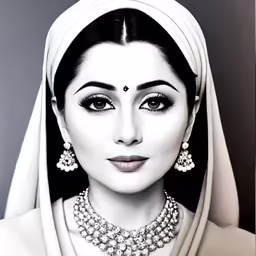 a woman in traditional attire and jewelry