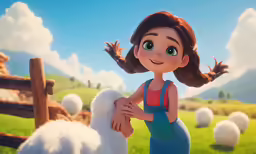 the character dora from toy story with a dog