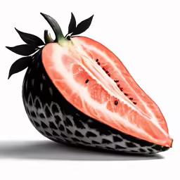 a sliced and whole fruit is in the shape of a fruit