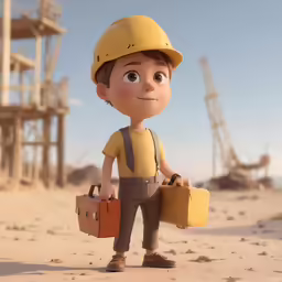 a toy that is next to a building on the sand