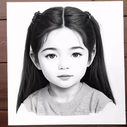 a black and white photo of a young girl