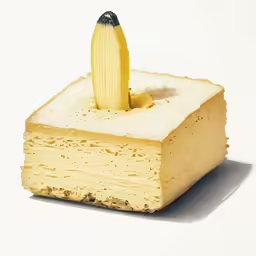 a slice of cake with a banana sticking out of the top